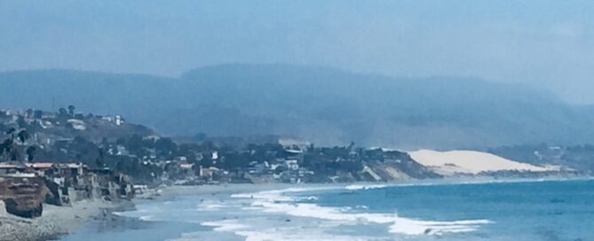 Coastal view of Ensenada and the mountains behind