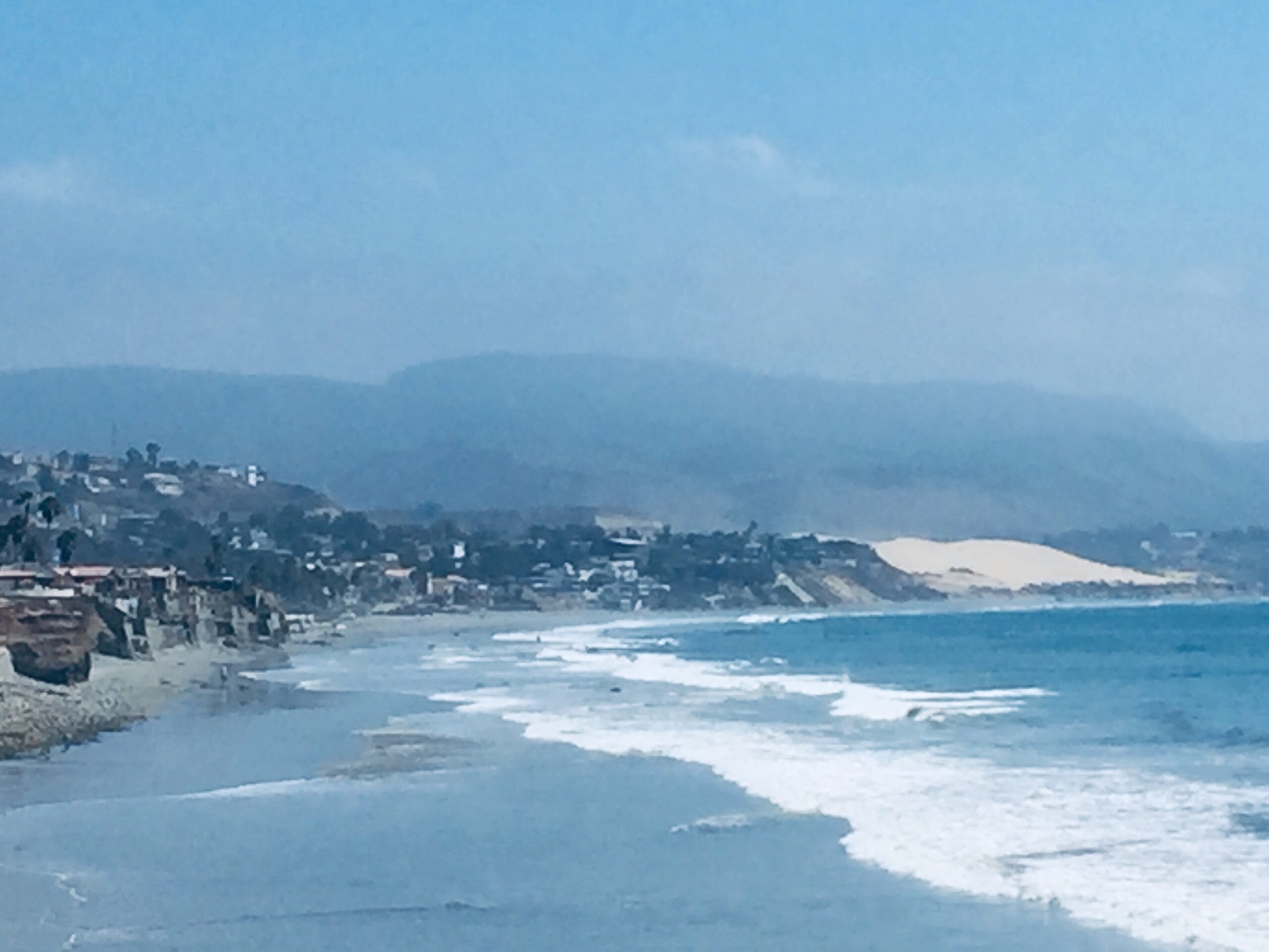 Coastal view of Ensenada and the mountains behind